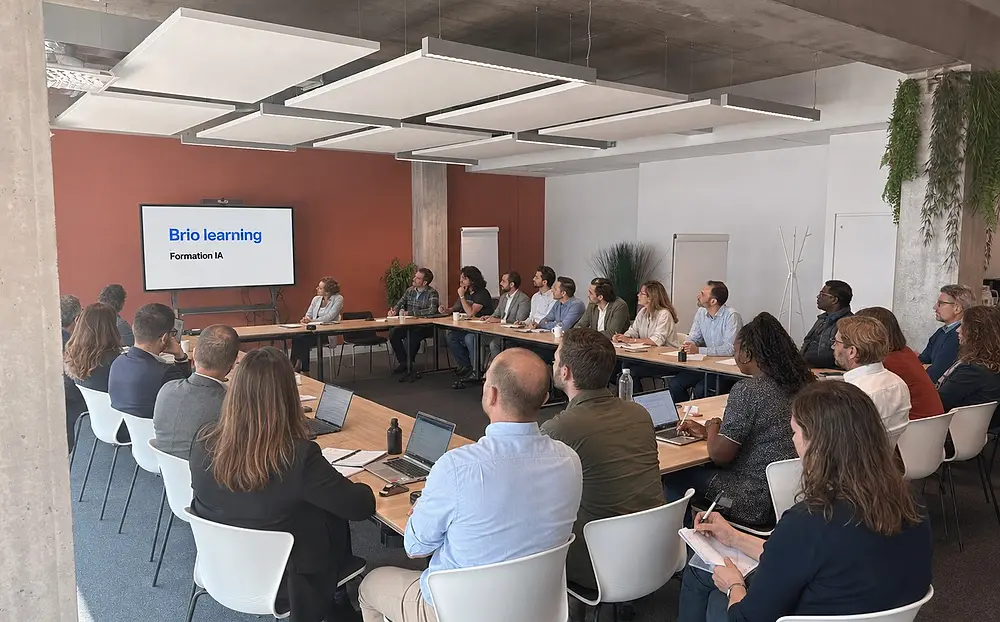 Une session de formation à l'intelligence artificielle en salle